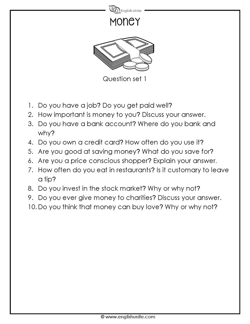 talking money essay questions and answers