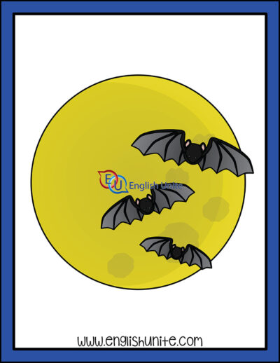 clip art - full moon bats