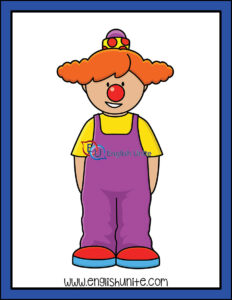 English Unite - Diphthong Clip Art - Clown