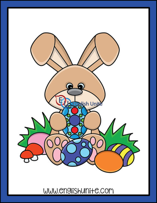 clip art - bunny with eggs