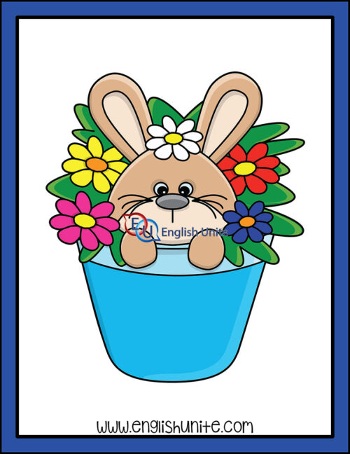 clip art - bunny in flowers