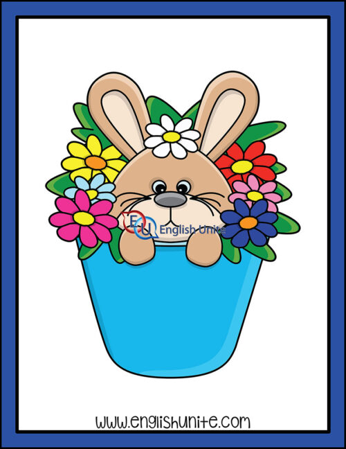 clip art - bunny in flower pot