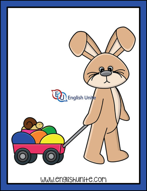 clip art - bunny with cart