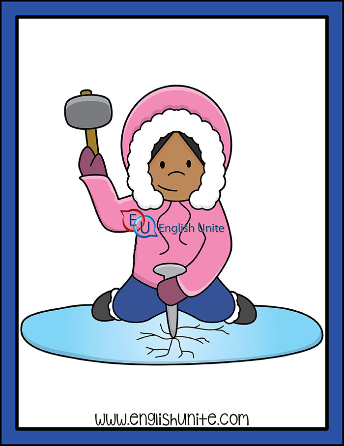 English Idiom with Picture Description for Break the Ice Stock Vector -  Illustration of break, letters: 212822141