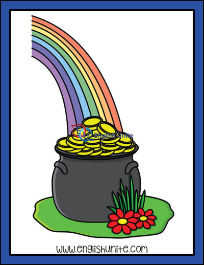 clip art - pot of gold rainbow