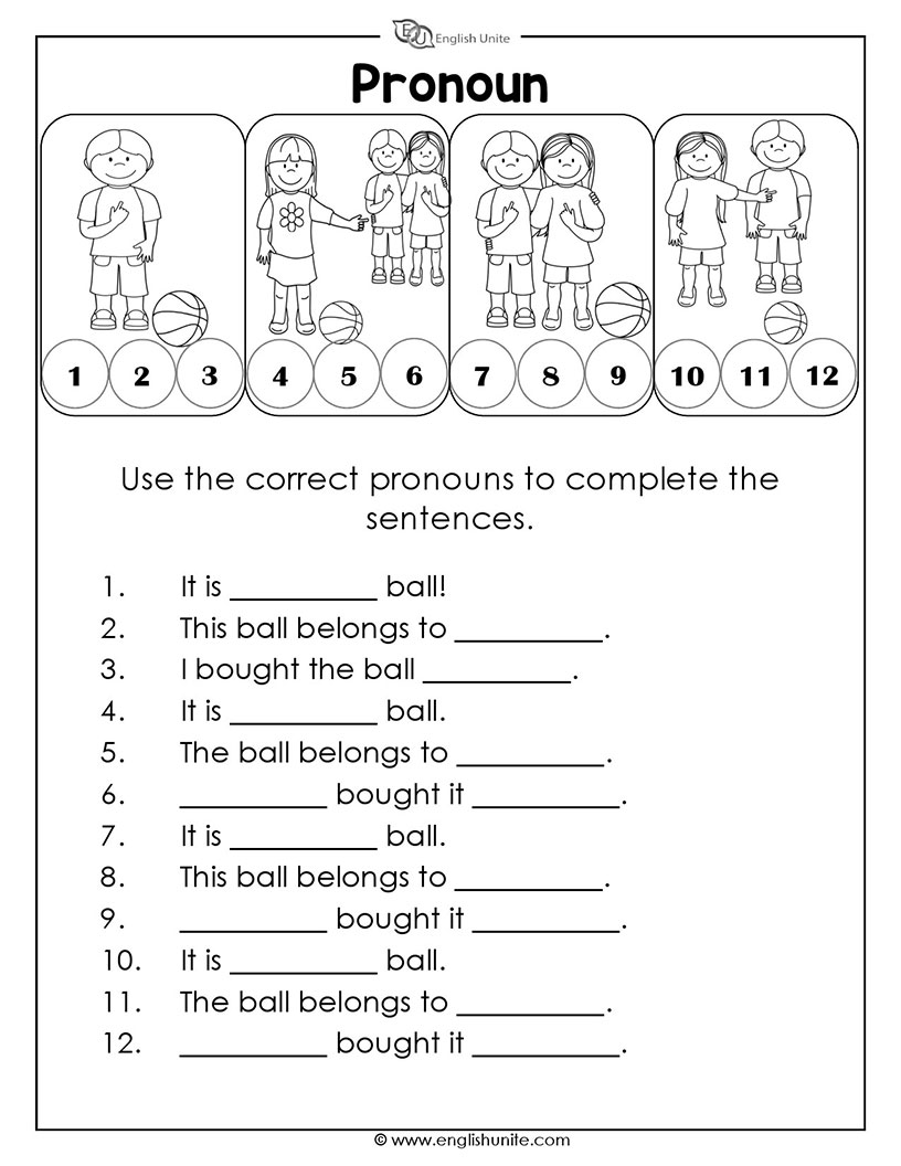 English Unite Pronouns Worksheet 2