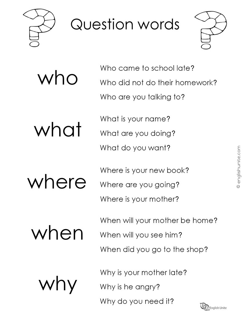 Question Word Worksheets K5 Learning Wh Question Words Worksheet For 