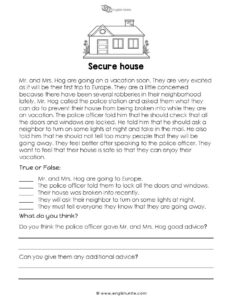 English Unite - Short Story - Secure House