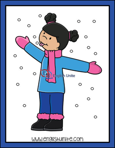 clip art - catching snowflakes