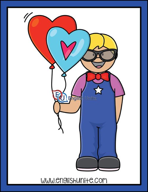 clip art - holding balloons