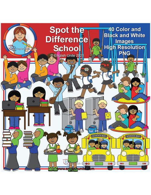 clip art - school spot the difference