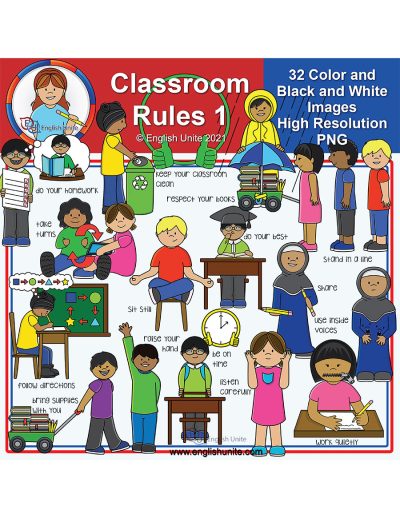 clip art - classroom rules pack 1