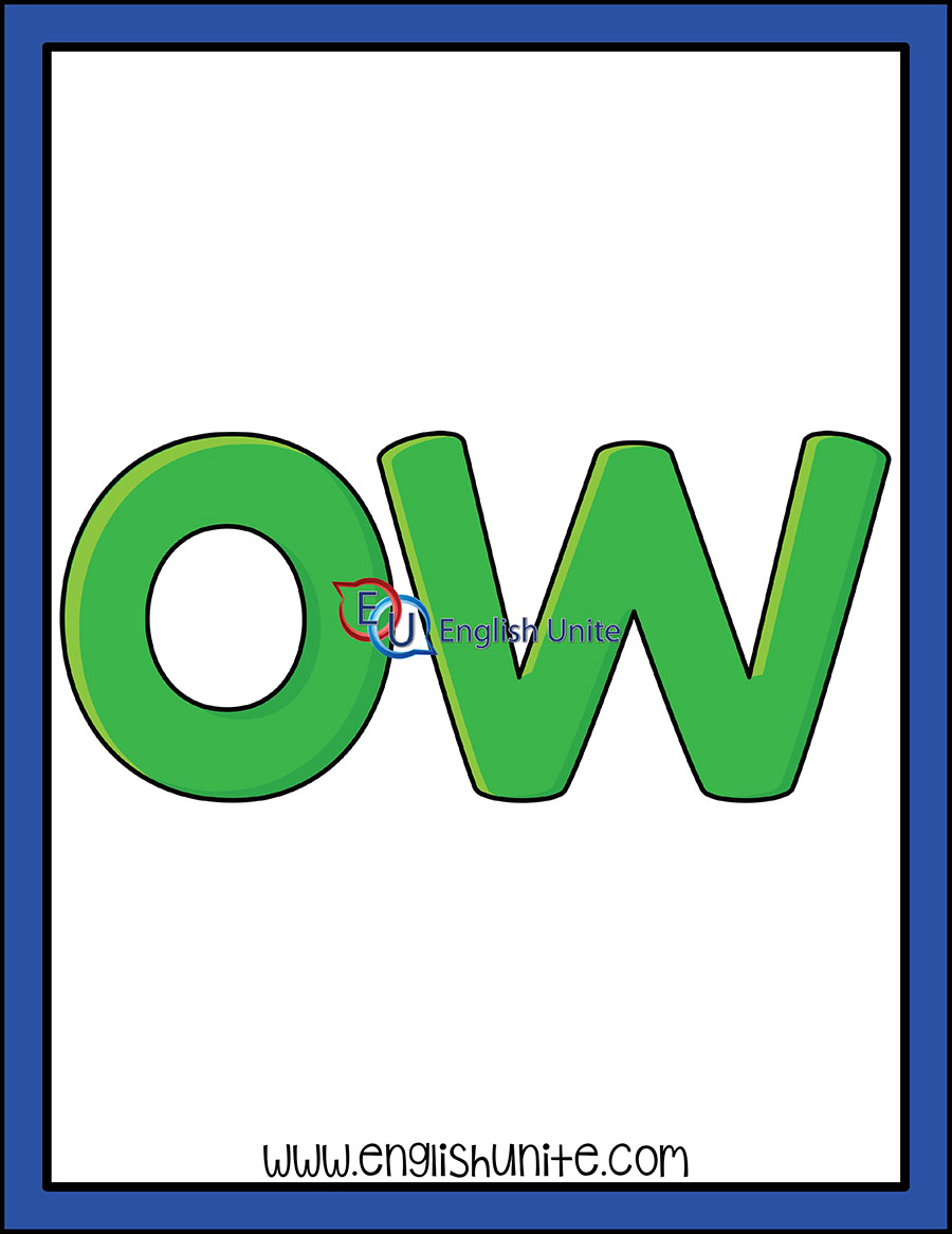 English Unite - Long O - Word Art (ow)