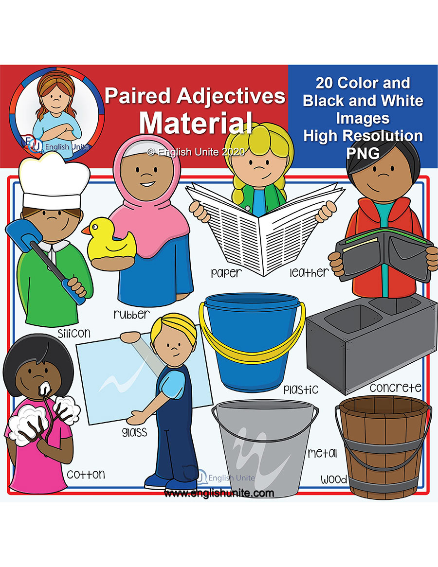 English Unite - Clip Art - Paired Adjectives - Material