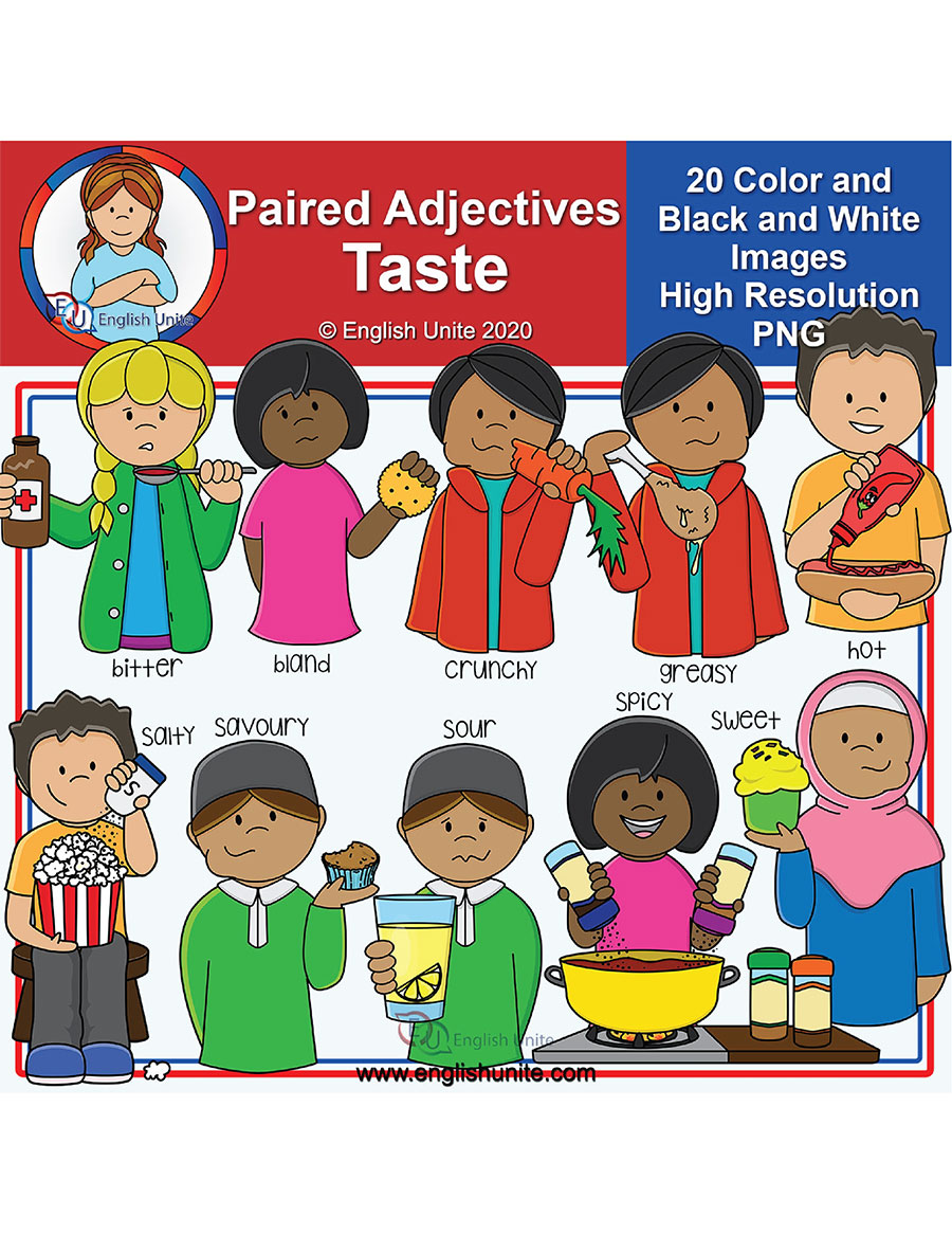 english-unite-clip-art-paired-adjectives-taste