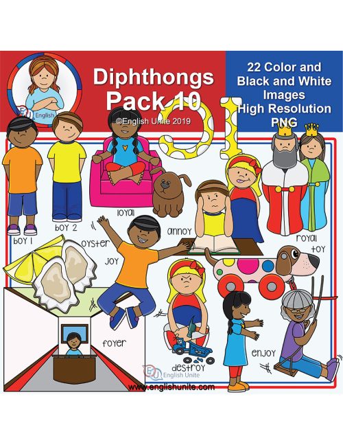 clip art - diphthongs pack 10