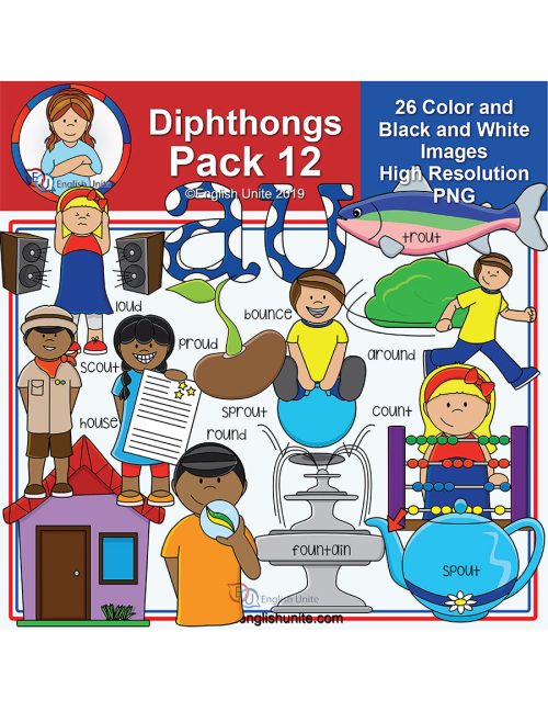 clip art - diphthongs pack 12