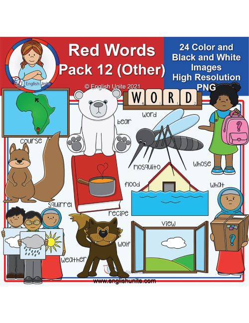 clip art - red words pack 12