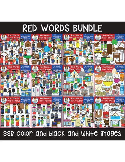clip art - red words bundle