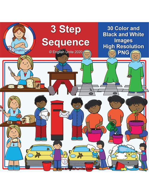 clip art - 3 step sequence