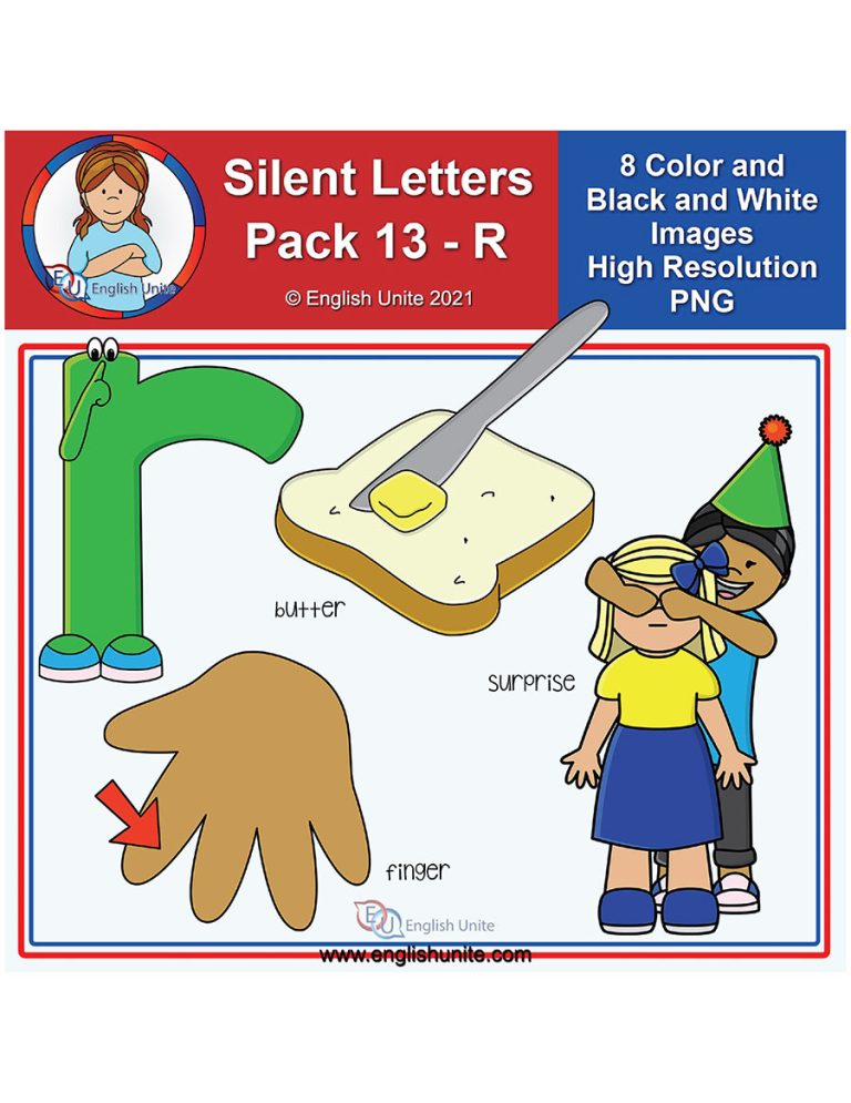 English Unite - Clip Art - Silent Letters Pack 13 (R)