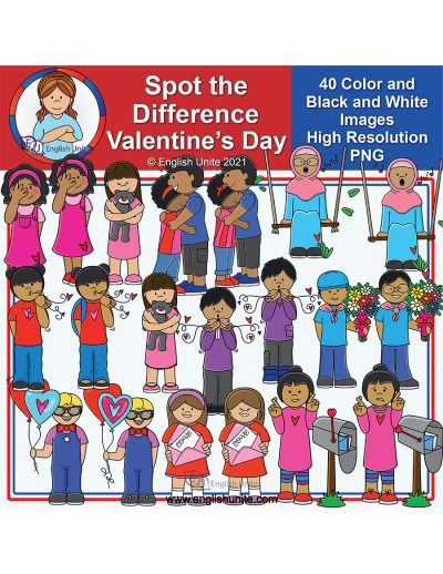 clip art - valentine spot the difference