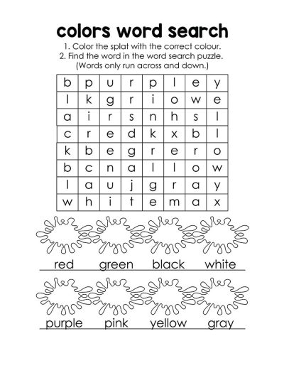 word search - colors