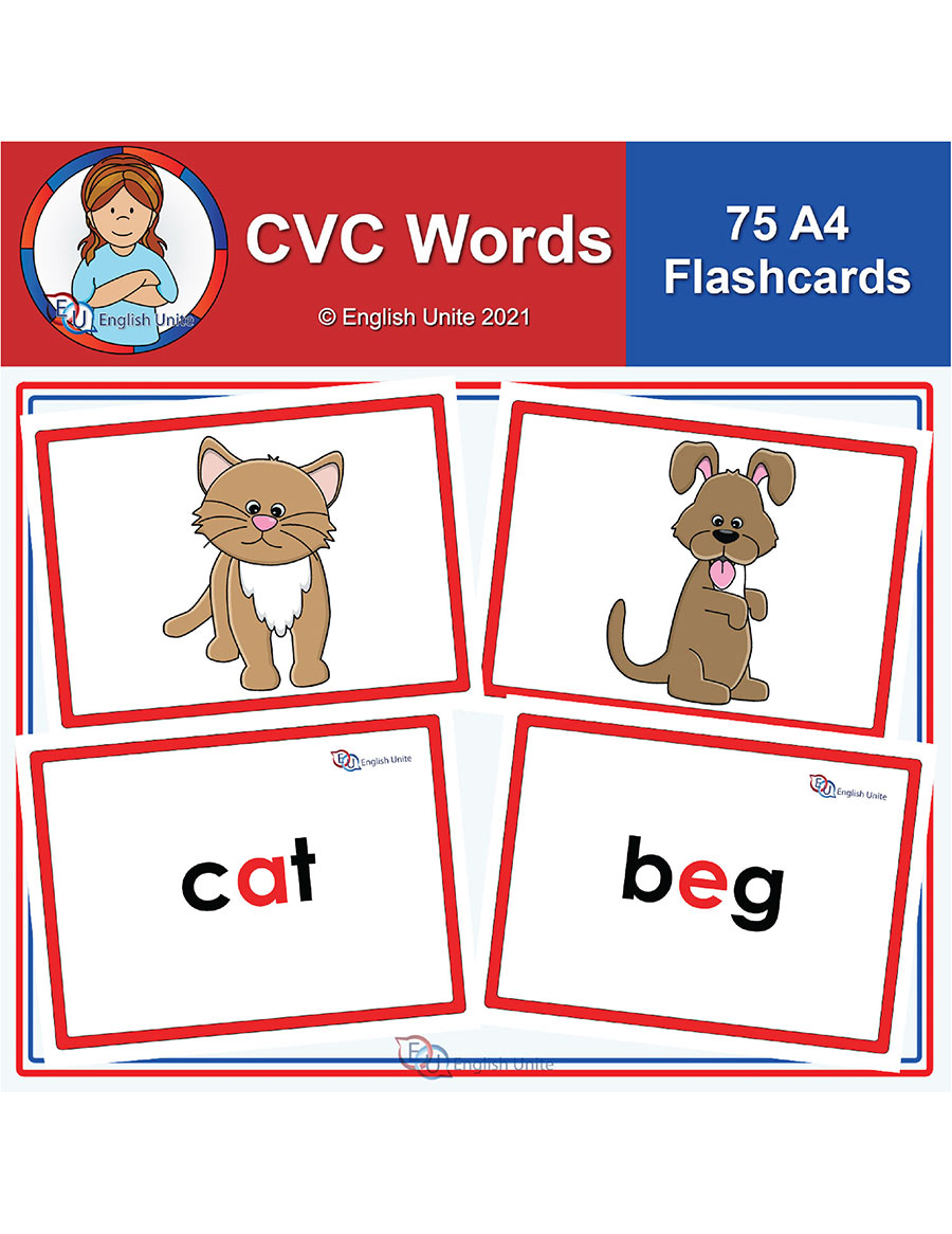 English Unite - Flashcards - A4 CVC Words