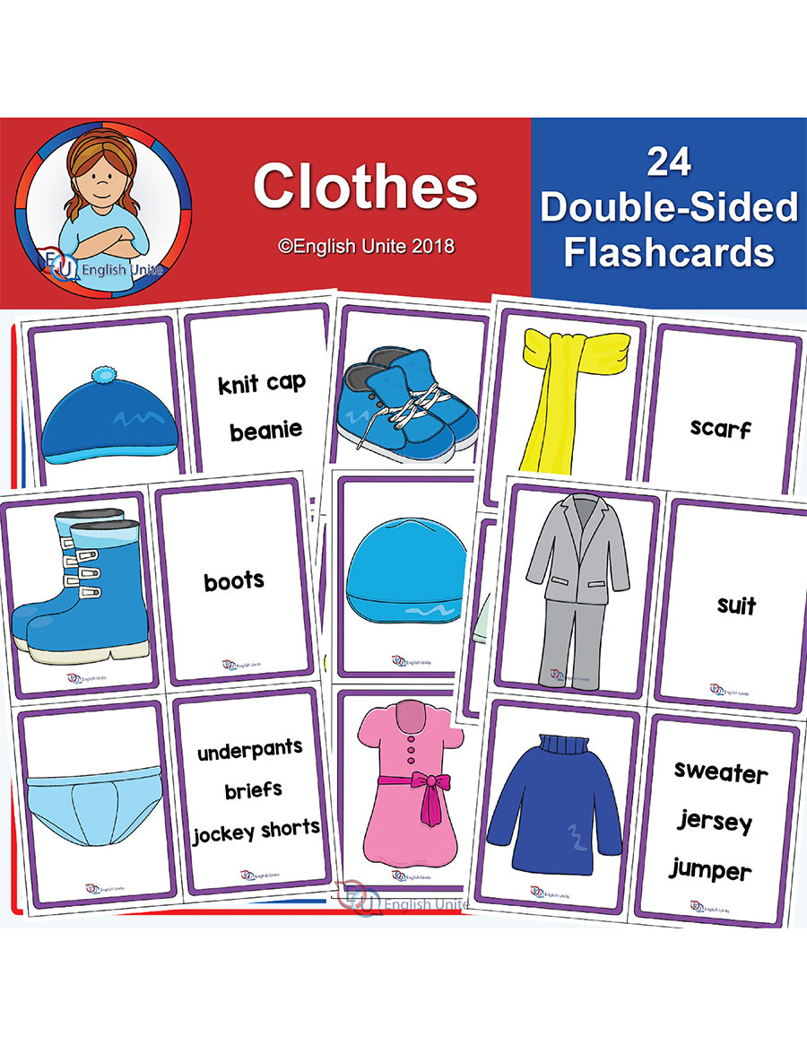 Clothes (Ubrania) flashcards - fiszki do nauki języka angielskiego