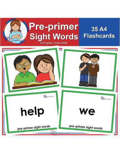 flashcards - pre-primer a4 sight words