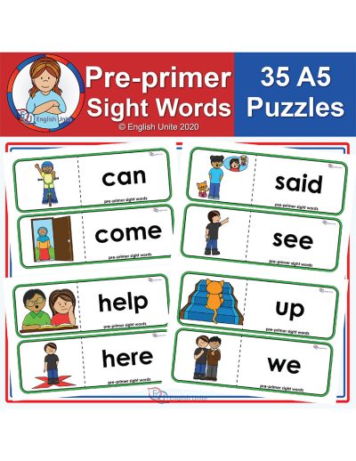 puzzles - pre-primer grade sight words