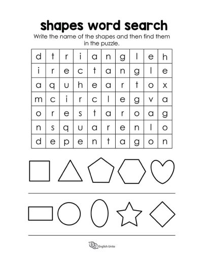 word search - shapes