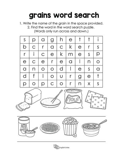 word search - grains