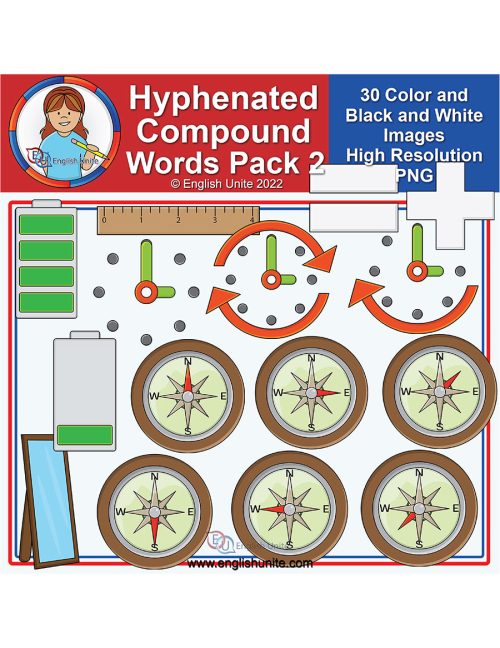 clip art - hyphenated compound words pack 2