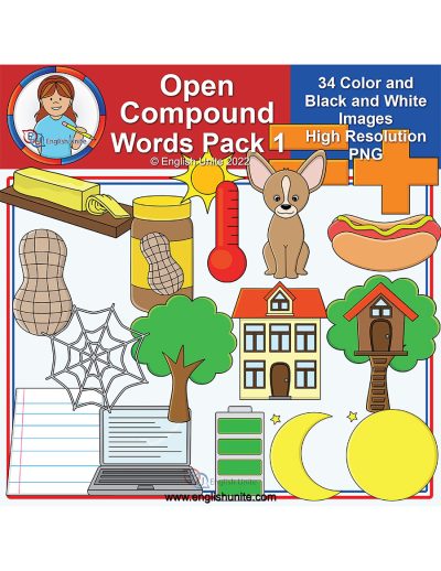 clip art - open compound words pack 1