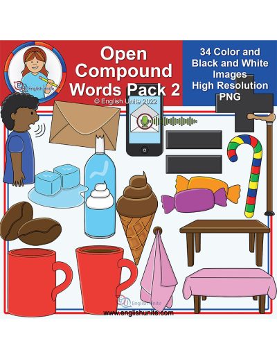 clip art - open compound words pack 2