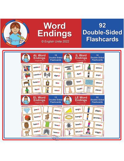 flashcard bundle - word endings