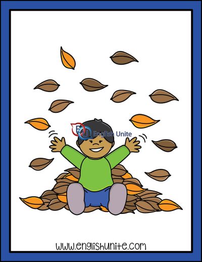 clip art - play in leaves 3