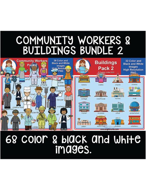 clip art - buildings and workers 2