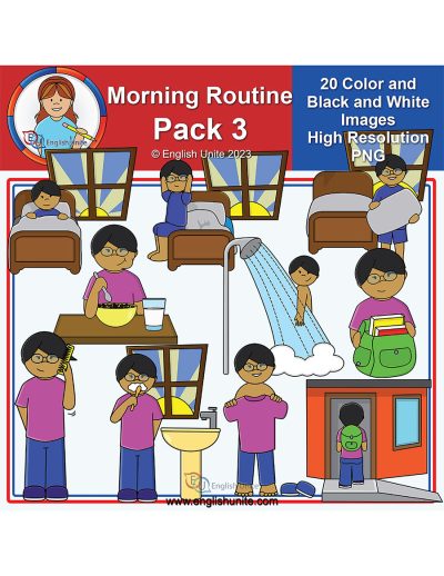 clip art - morning routine pack 3