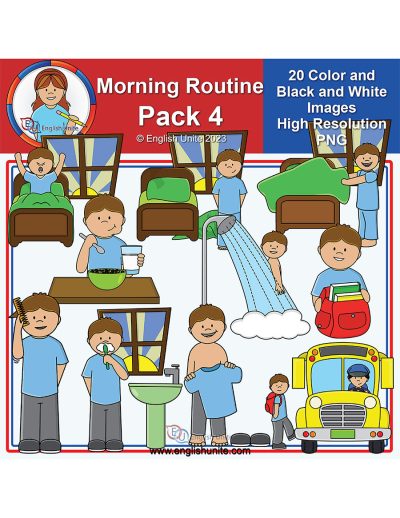 clip art - morning routine pack 4
