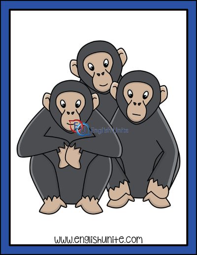 clip art - a troop of apes