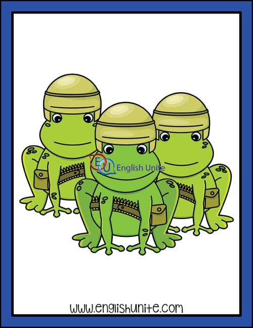 clip art - an army of frogs