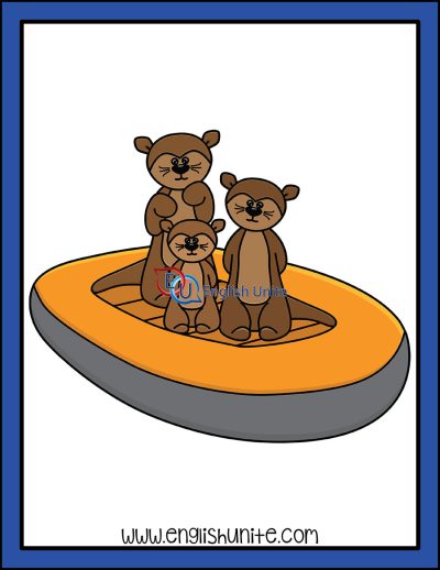clip art - a raft of otters