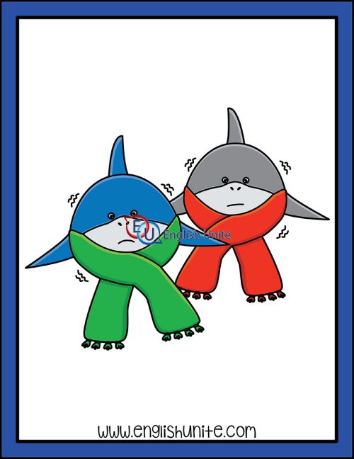 clip art- a shiver of sharks