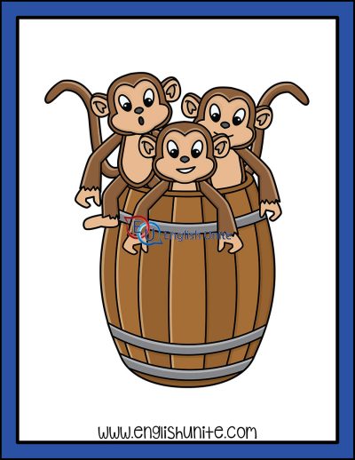 clip art - a barrel of monkeys