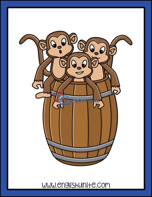 clip art - a barrel of monkeys