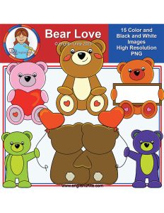 English Unite - Clip Art Image - Bear Love