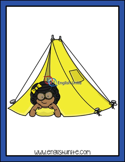 clip art - girl in tent 2