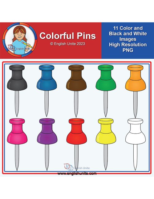 clip art - colorful pins
